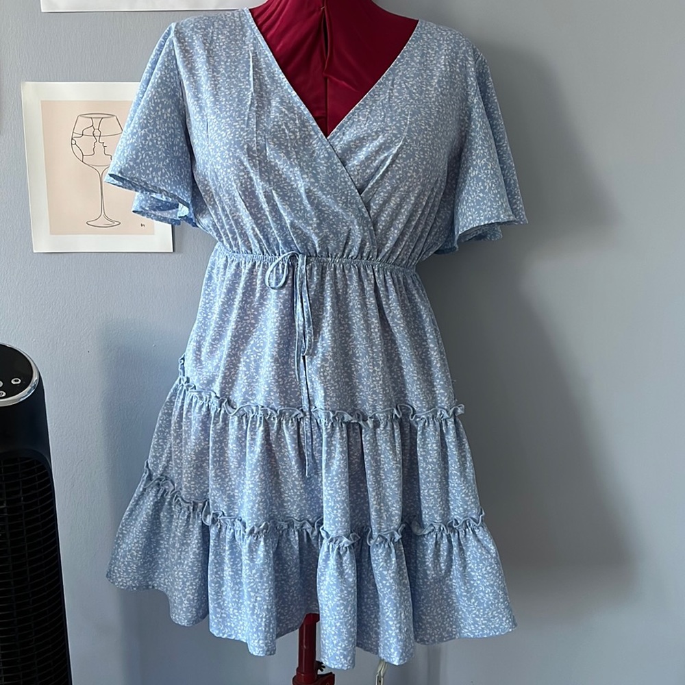Blue floral summer dress